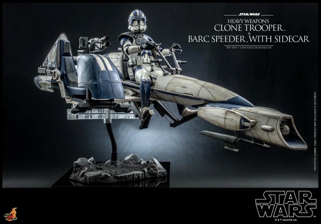 Heavy Weapons Clone Trooper and BARC Speeder with Sidecar - Hot Toys Heavy_12