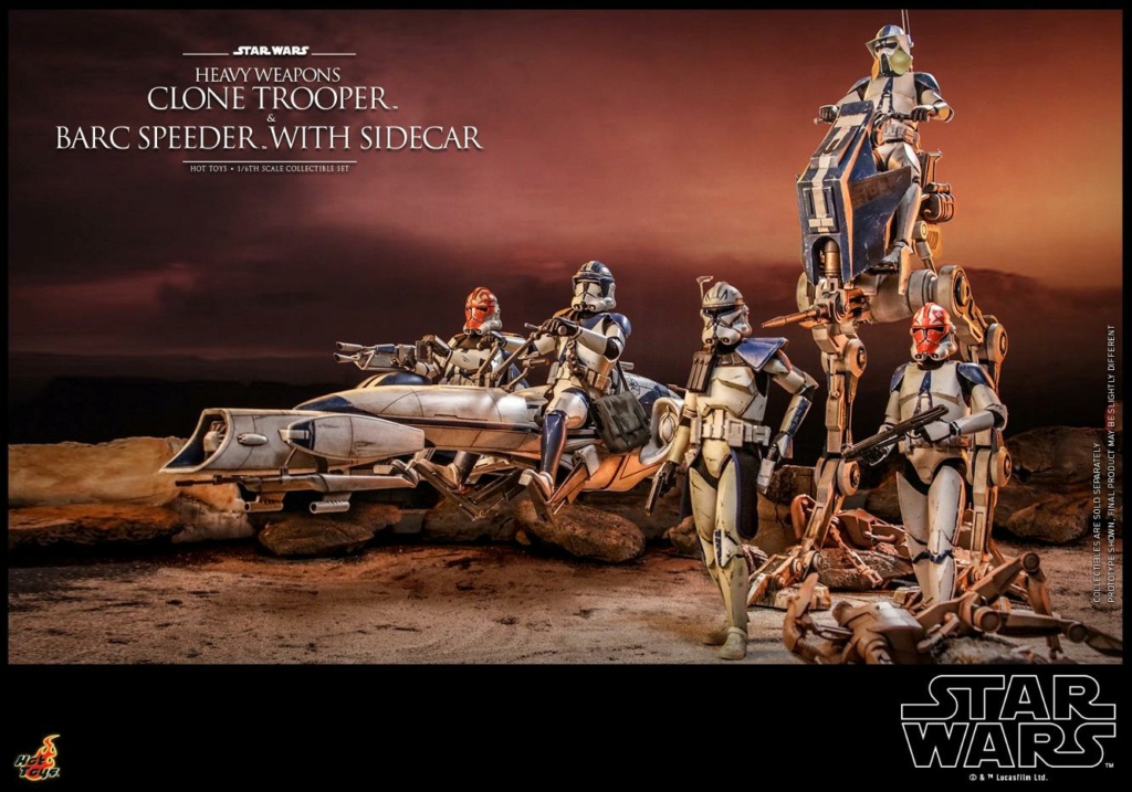 Heavy Weapons Clone Trooper and BARC Speeder with Sidecar - Hot Toys Heavy_14