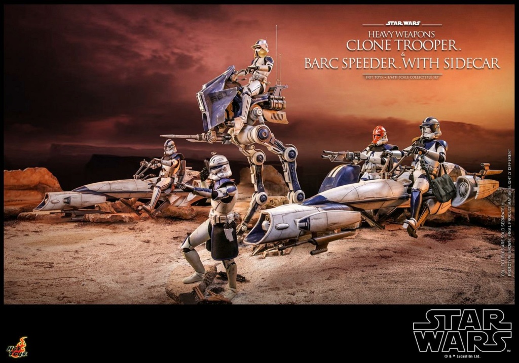 Heavy Weapons Clone Trooper and BARC Speeder with Sidecar - Hot Toys Heavy_16