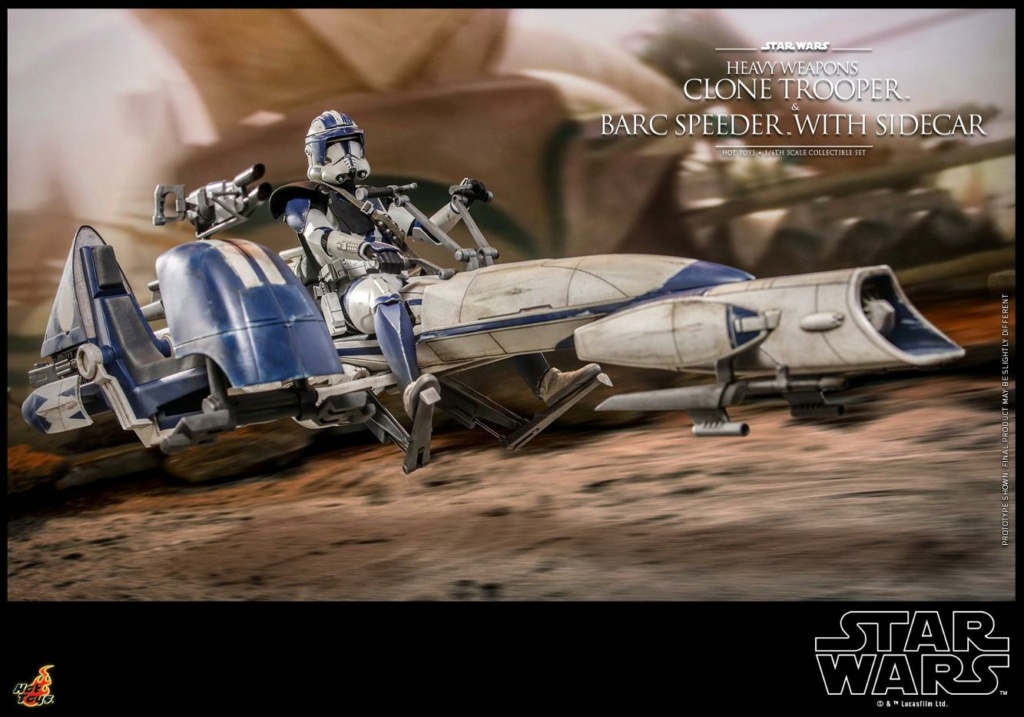 Heavy Weapons Clone Trooper and BARC Speeder with Sidecar - Hot Toys Heavy_22