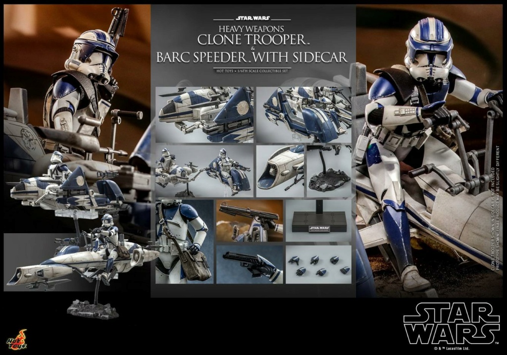 Heavy Weapons Clone Trooper and BARC Speeder with Sidecar - Hot Toys Heavy_27