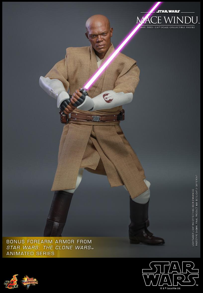 Star Wars: Attack of the Clones  - 1/6th scale Mace Windu Collectible Figur Mace_w40