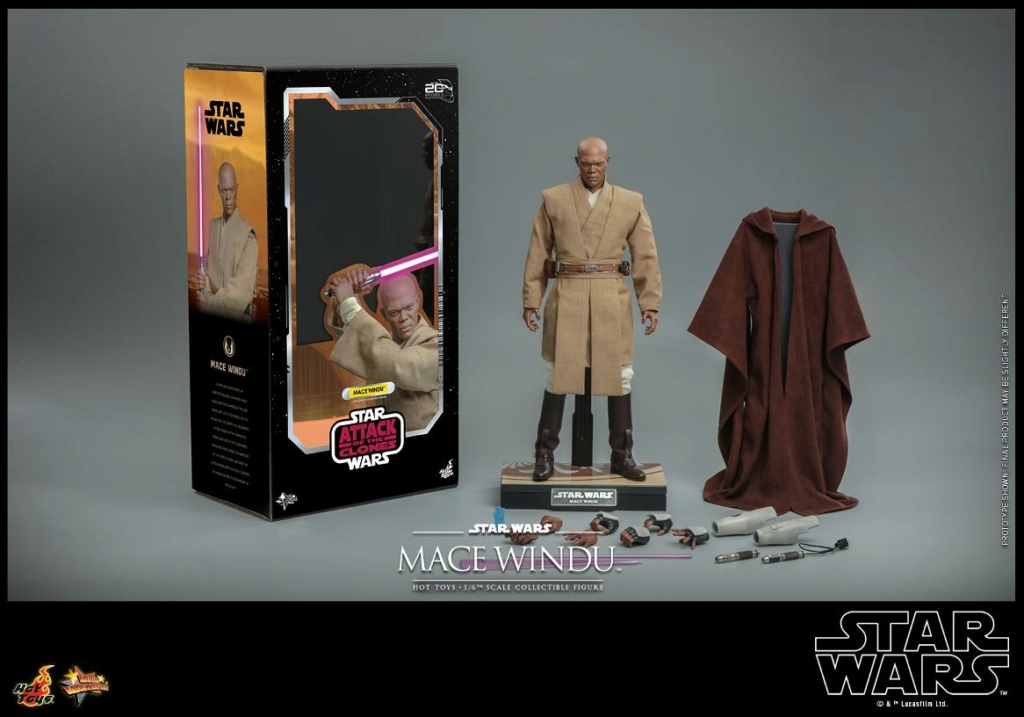 Star Wars: Attack of the Clones  - 1/6th scale Mace Windu Collectible Figur Mace_w41