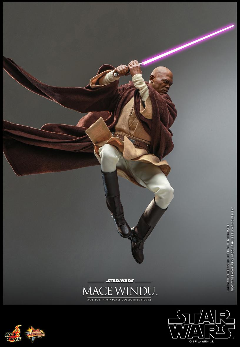 Star Wars: Attack of the Clones  - 1/6th scale Mace Windu Collectible Figur Mace_w43