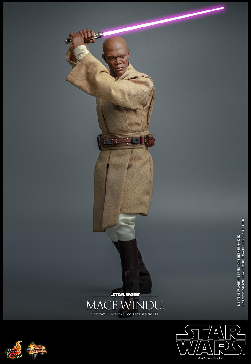 Star Wars: Attack of the Clones - 1/6th scale Mace Windu Collectible Figur Mace_w46