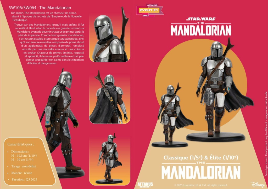 Statue Star Wars The Mandalorian Classic (1/5e) & Elite (1/10e) - ATTAKUS Mando124