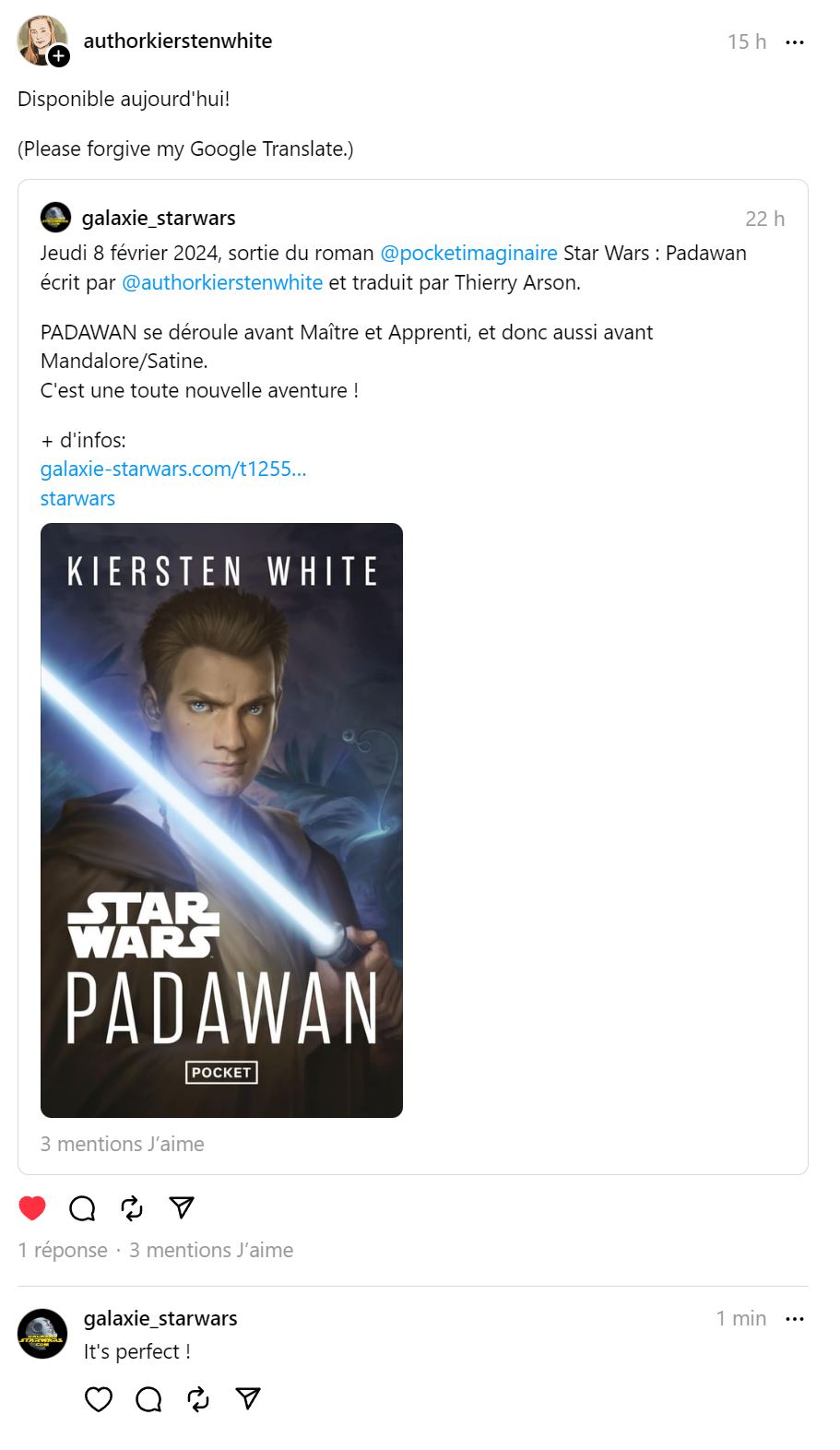 Star Wars Padawan de Kiersten White - POCKET Padawa34