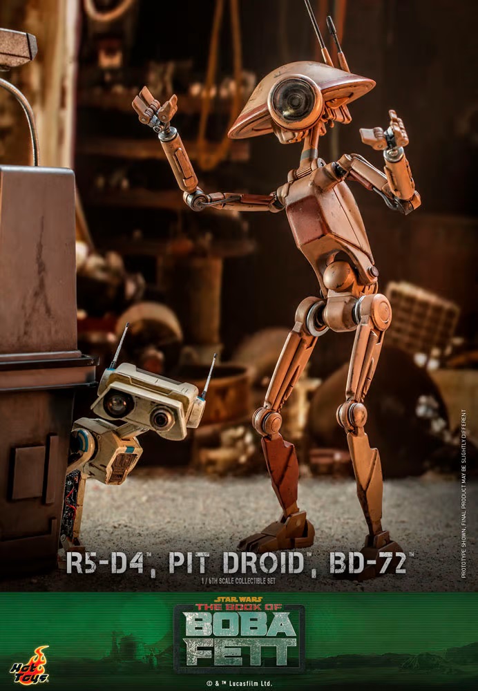 R5-D4, Pit Droid, & BD-72 - Star Wars The Book of Boba Fett - Hot Toys R5-d4-16