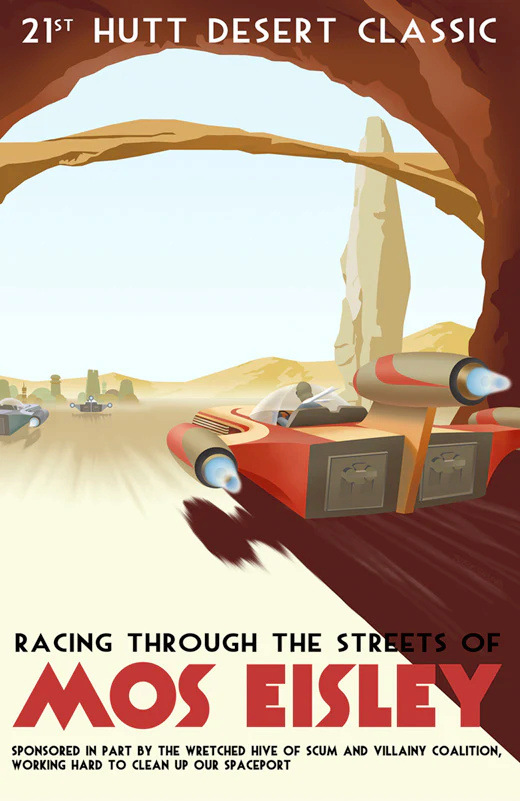 Racing Through the Streets - Star Wars Artwork ACME Archives Racing10