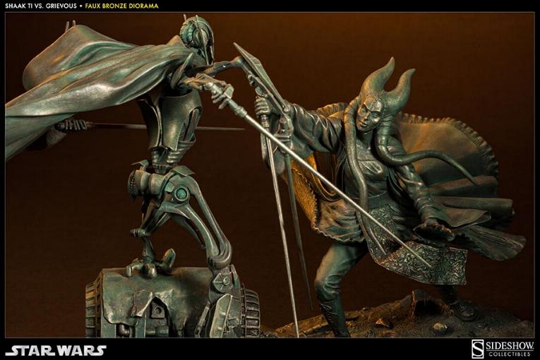 Sideshow - Hunt for the Jedi Shaak Ti VS General Grievous Faux Bronze  Shaak_11