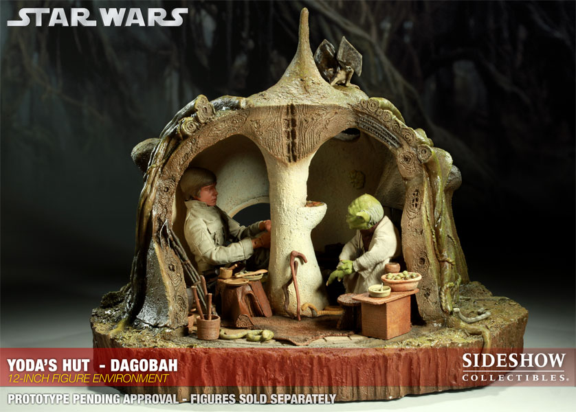 Yodas Hut - Dagobah Sixth Scale Figure - Star Wars Sideshow Yodas-11