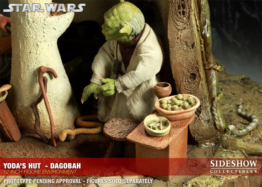 Yodas Hut - Dagobah Sixth Scale Figure - Star Wars Sideshow Yodas-13