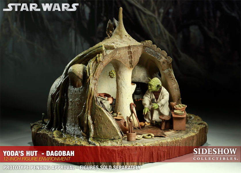 Yodas Hut - Dagobah Sixth Scale Figure - Star Wars Sideshow Yodas-14