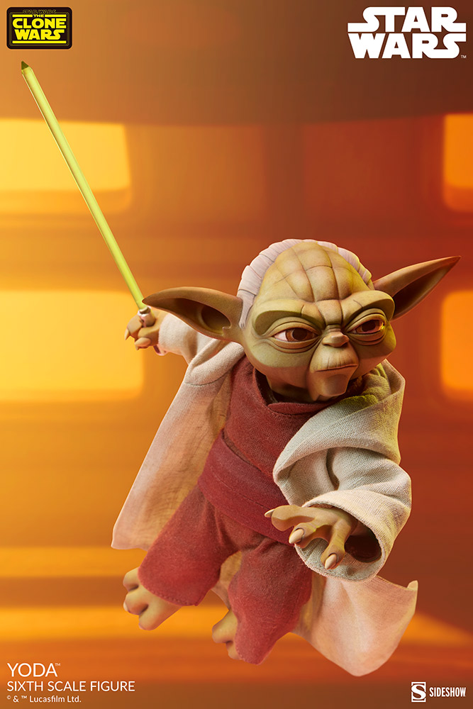 Yoda (Star Wars The Clone Wars Version) Sixth Scale Figure - Sideshow Colle Yode_t13