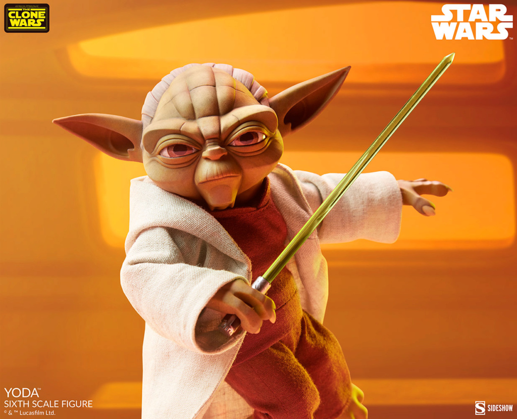 Yoda (Star Wars The Clone Wars Version) Sixth Scale Figure - Sideshow Colle Yode_t14