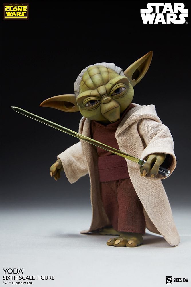 Yoda (Star Wars The Clone Wars Version) Sixth Scale Figure - Sideshow Colle Yode_t16