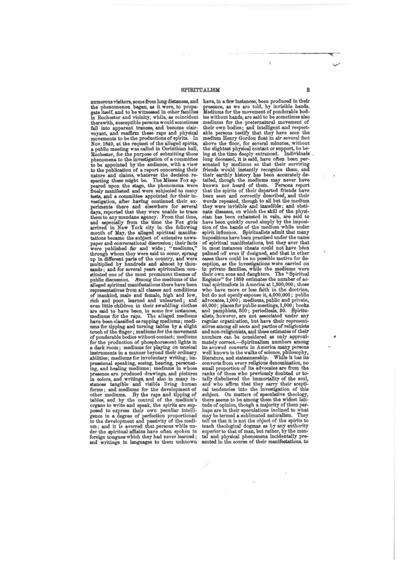 New American Cyclopedia 1862 Spiritualism Newamc11