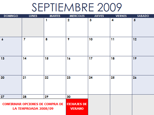 CALENDARIO liga D 09/10 09-09-10