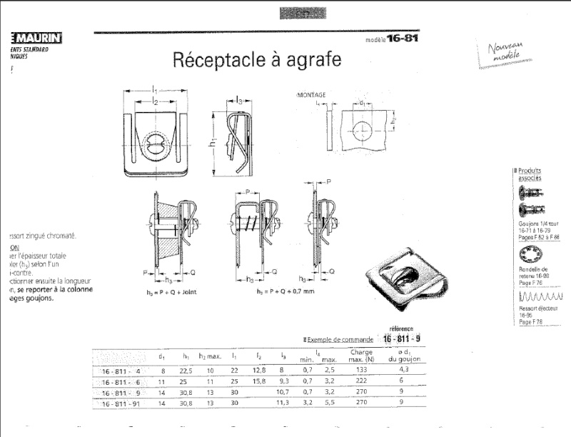 Vis 1/4 de tours Vis210