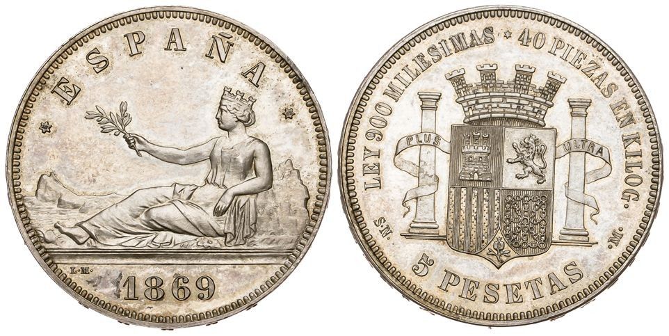 Moneda 5 pesetas 1869 16400710