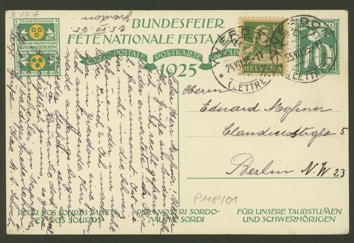 schweiz - Bundesfeierkarten - Seite 2 1925_p11