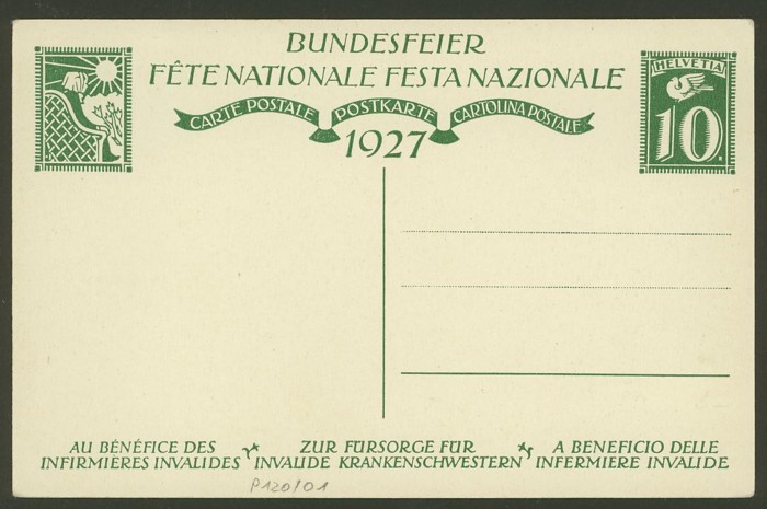 schweiz - Bundesfeierkarten - Seite 2 1927_p11