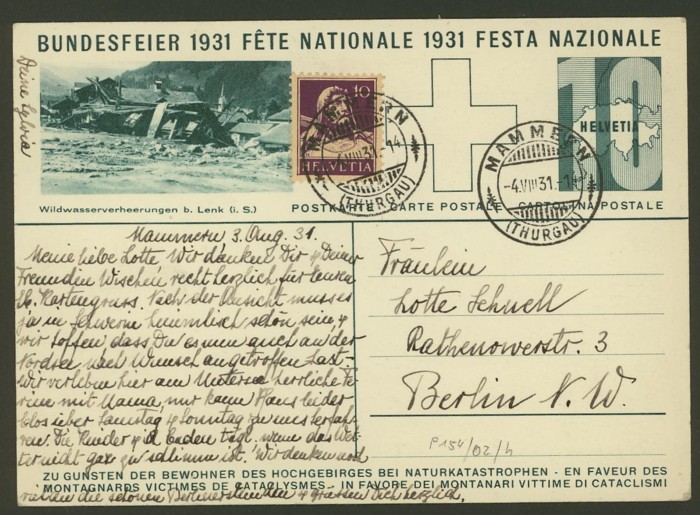 schweiz - Bundesfeierkarten - Seite 2 1931_p11