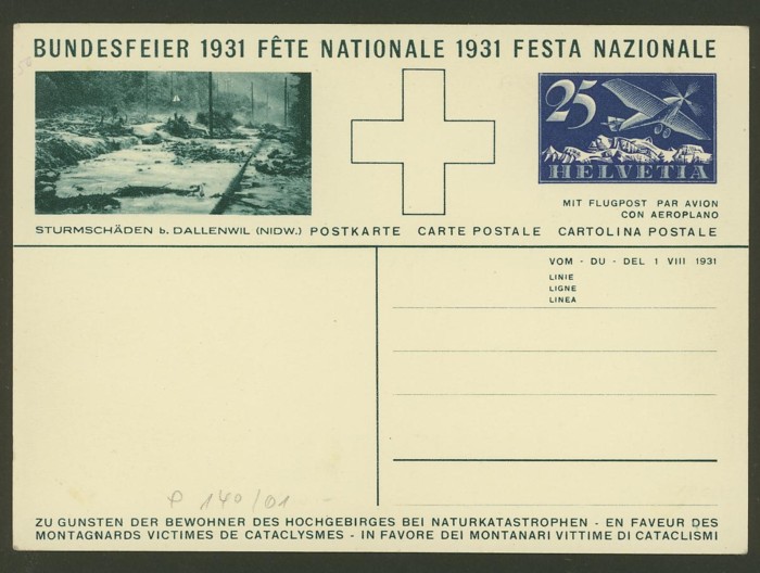 Schweiz - Bundesfeierkarten - Seite 2 1931_p13