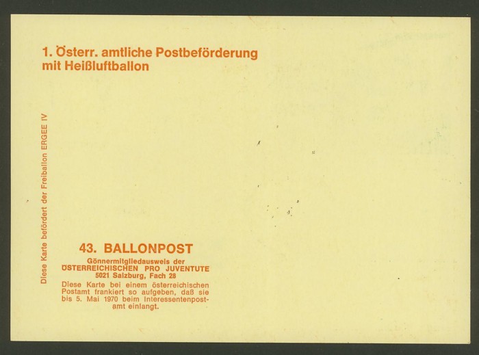 Die Privatganzsachen der österreichischen Ballonpost Ballon49