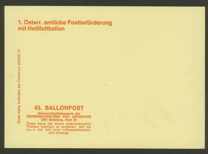 ballonpost - Die Privatganzsachen der österreichischen Ballonpost Ballon51