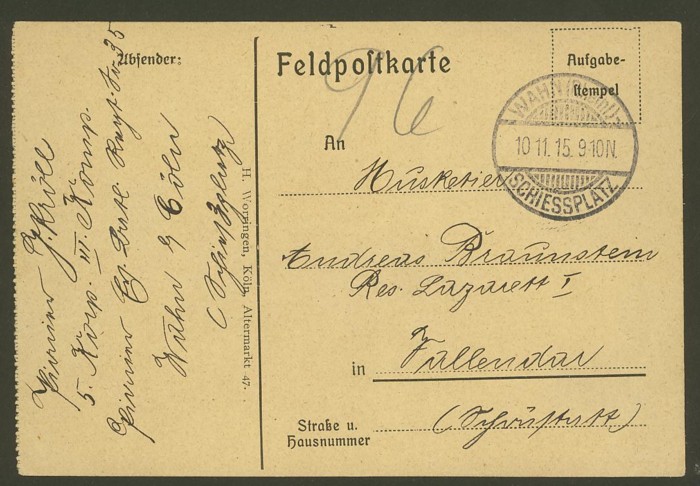 diverse Poststücke 1915/1918 Feldpo17