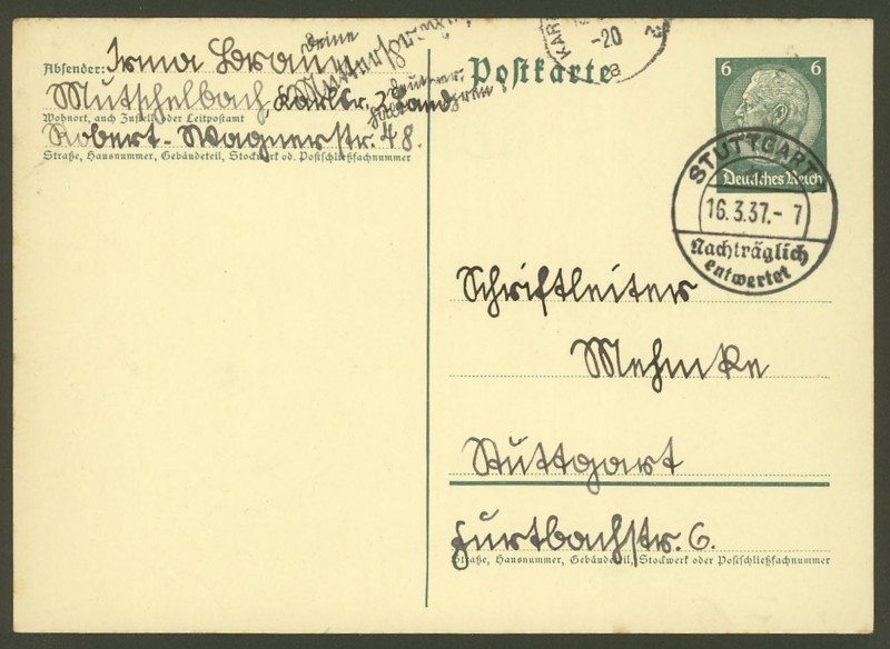 Nachträglich entwertet - Stempel aus Deutschland Nachtr10