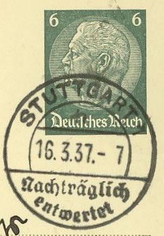 Nachträglich entwertet   -   Stempel aus Deutschland Nachtr11