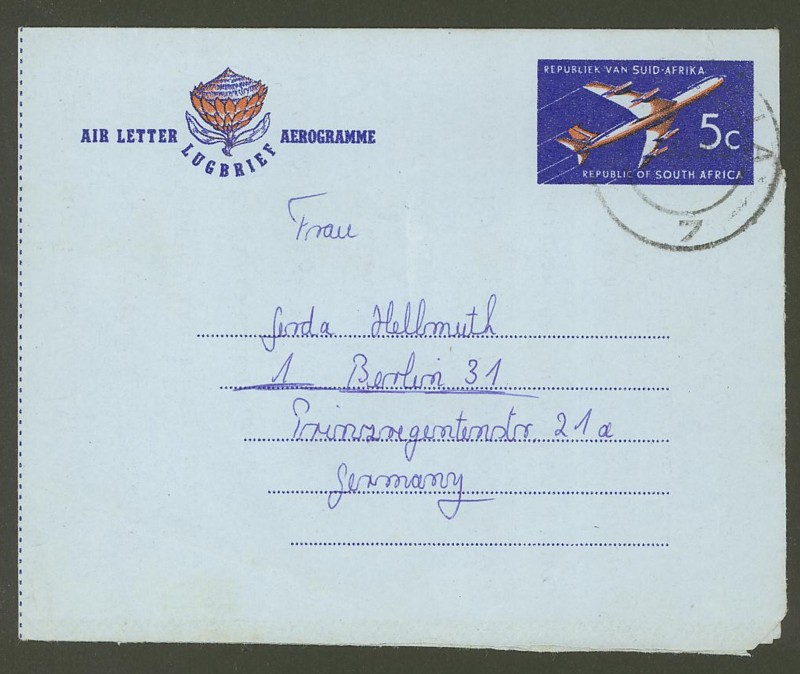 Aerogramme (Luftpostfaltbriefe) aus Afrika  -  bedarfsgebraucht Sadafr12