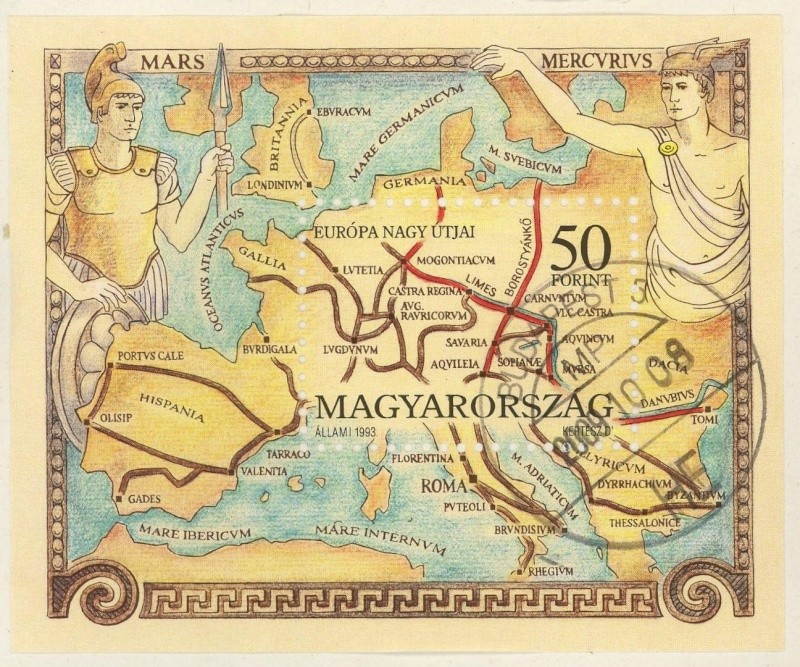 Landkarten auf Briefmarken Ungarn10