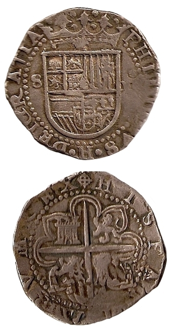 8 reales de Felipe II, Sevilla Anv105