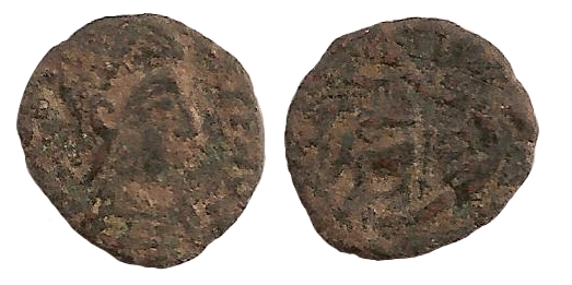 Centenional de Magnencio GLORIA ROMANORVM (imitación bárbara) Moneda11