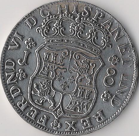 8 reales de Fernando VI. Peace10