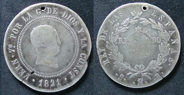 10 Reales de Fernando VII del 1821, Madrid. Rev32