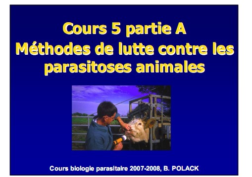 Cours de biologie parasitaire de l'ENVA (ppt, 2008) Cours510