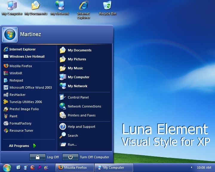 Luna Element Visual Style for Windows XP 2zoj4a10