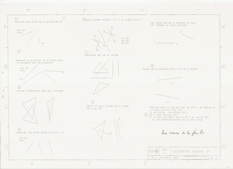 Descriptive : Questionnaire théorique 2004 Exempl10