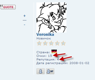 Система репутации и кнопка "Спасибо" на форуме Reputa10