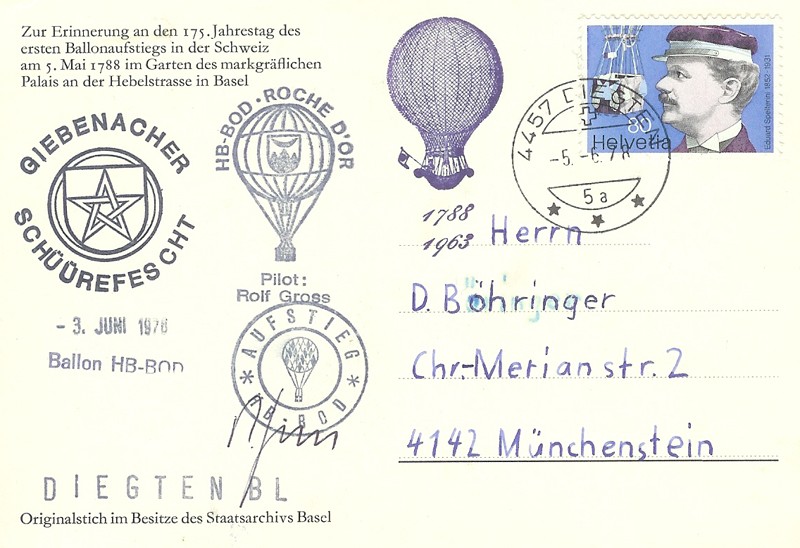 Ballonfahrt-Belege & Karten 4b11