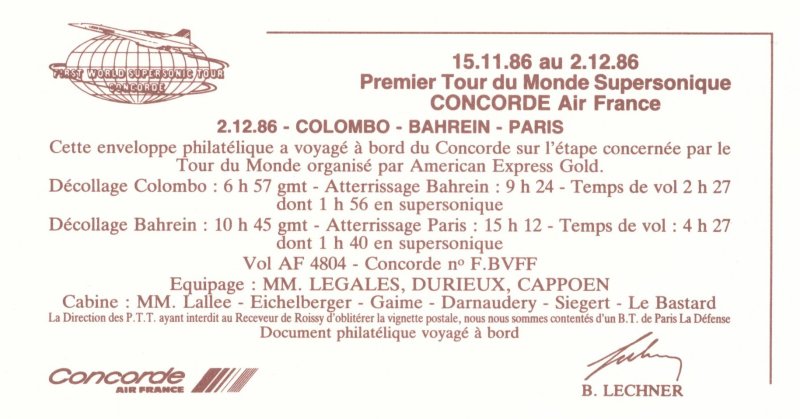 Premier Tour de Monde Supersonique Concorde Air France 1986 W18_0010