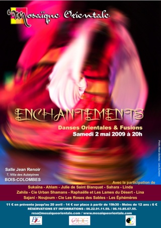 Spectacle de danses orientales et fusions à Bois-Colombes le 2 mai 2009 Affich13