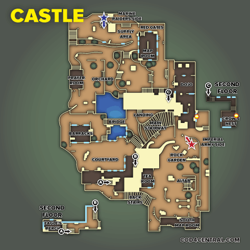 all cod waw maps sky view computer drawn Castle10