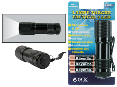 Lampe Torche Tactical 9 LED... Lam9le10