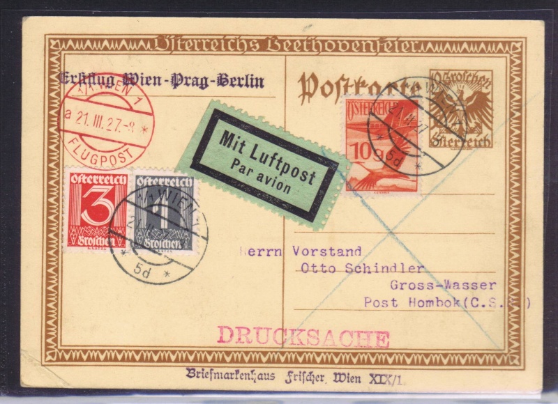 Osterreich - rwh's Luftpostsammlung Österreich erste Republik 1927_w12