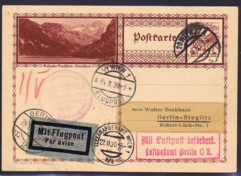 flugpost - rwh's Luftpostsammlung Österreich erste Republik 1930_w11